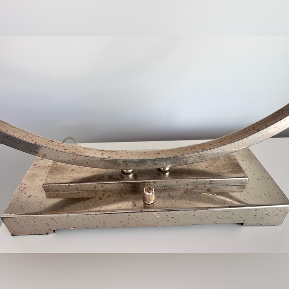 Rare Vintage Modernist Brass Double Shade Circular Table Lamp Sonneman Style MCM - Picture 10 of 11